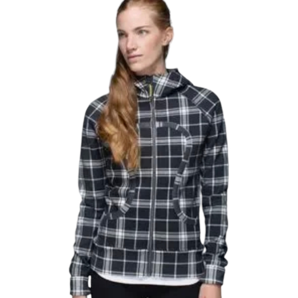Lululemon Athletica Varsity Jacket Black and White Checkered